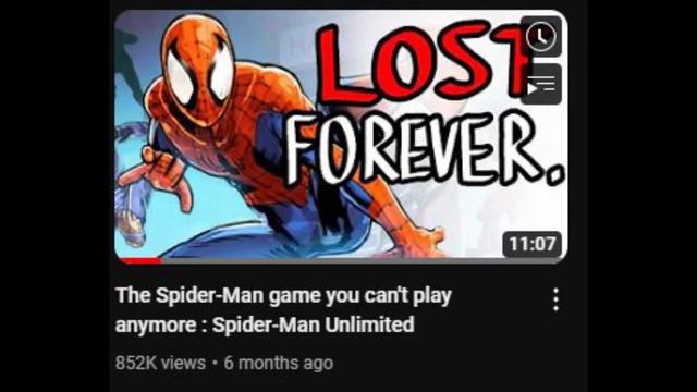 I replayed Spider-Man Unlimited