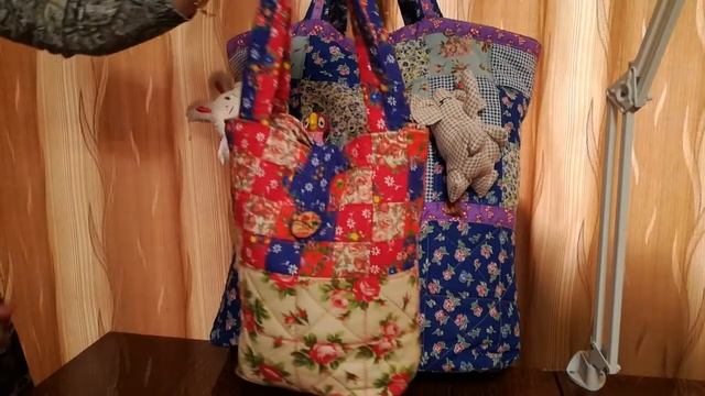 Лоскутное шитьё. Сумочки из ткани. смотреть онлайн