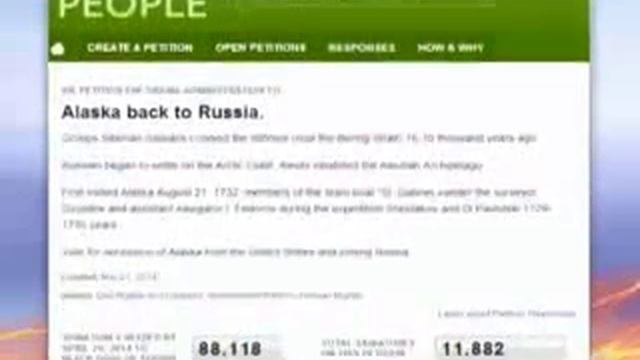 видео 1: петицию за присоединение Аляски к России (2014) смотреть онлайн