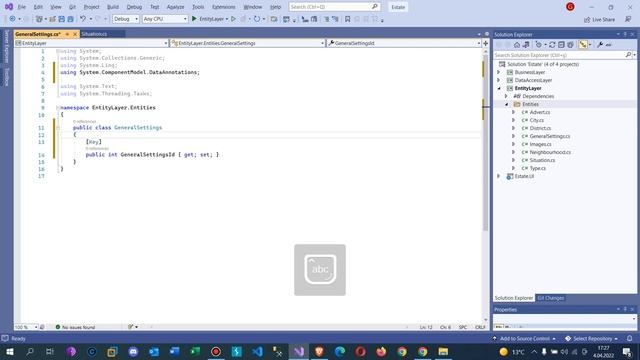 .Net Core 5.0 ile Emlak Sitesi - Veri Tabanı Tablolarının Oluşturulması  -4