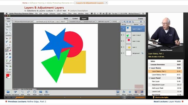 "Layer & Adjustment Layers" | Adobe Photoshop Elements 11 with Educator.com смотреть онлайн