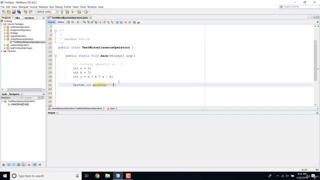 Miscellaneous Operators or conditional operators in Java | Java Miscellaneous Operator - English