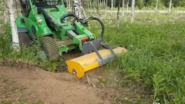 Ротоватор Mericrusher MC-4 140 на погрузчике Avant