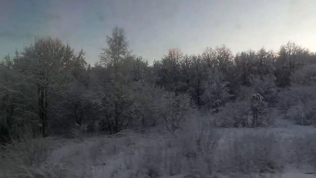Вид из окна поезда под приятную музыку и под стук колес. смотреть онлайн