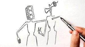 Как нарисовать Сиреноголового | Siren Head VS Traffic Head