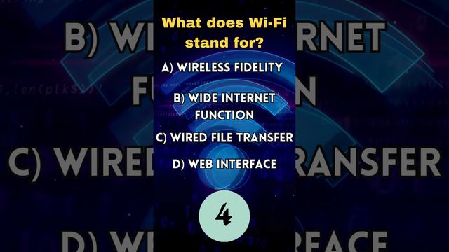 Unveiling the Mystery: What Wi-Fi Actually Stands For!#quiz#shortvideo #riddlecommunity #brainpuzzl