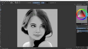 How to Paint a Black & White Digital Portrait in Krita - Timelapse / Speed painting