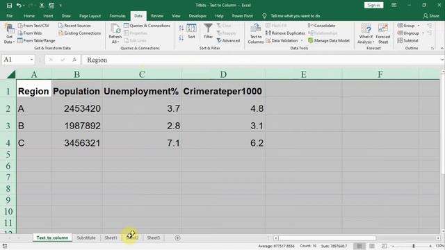 115 - #EXCEL TEXT TO COLUMN DATA