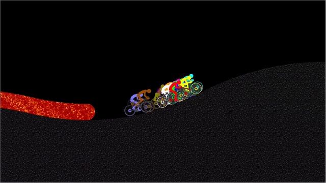 Escape from the Lava 3 - Survival Bicycle Race in Algodoo смотреть онлайн