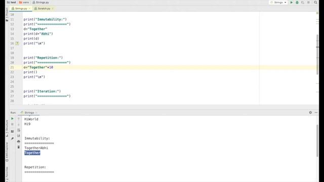Python Tutorial | Strings as Data Types | Basic Operations using String