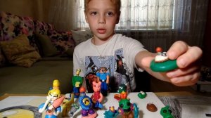 ВИДЕО ЛЕПКА персонажи Brawl Stars,  Plants vs. Zombies, Роблокс Robloks, Майнкрафт Minecraft  !!!!