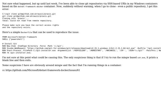 DevOps & SysAdmins: Unable to clone ssh-based GIT URIs in a Windows Container смотреть онлайн