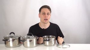 Обзор набора индукционных кастрюль с толстым дном Webber. 6 предметов