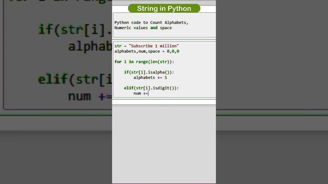 count Alpha, num, spacing in string for python | Python String