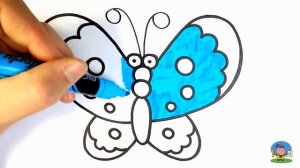Как нарисовать БАБОЧКУ / Раскраска БАБОЧКА для детей / рисование для детей / How to Draw Butterfly