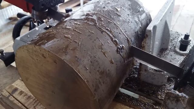 Резка бронзового прутка ленточной пилой смотреть онлайн