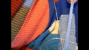 Лежак для Коти, вяжем вместе круг тунисским крючком ч.1