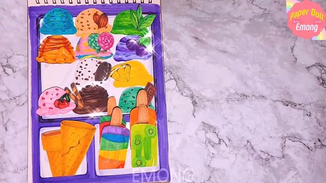 [Free Printable Ice Cream Shop] Papercraft for kids| Free Ice cream scoops template printable смотреть онлайн