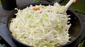 тушёная капуста в казане