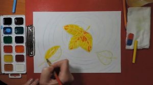 Рисуем листья на воде