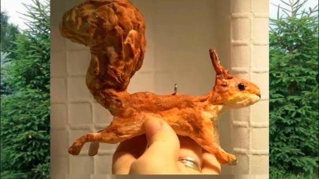 Сова, Филин, Белка - игрушки из ваты смотреть онлайн