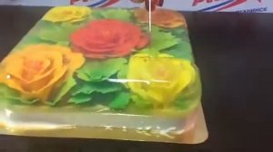 Желейный торт 3-Д цветы для "Медиа Курганинск"