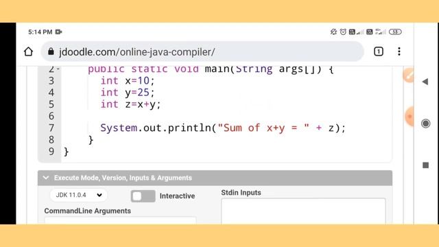 JDoodle Online java Compiler | Command line arguments in java using JDoodle on mobile phones