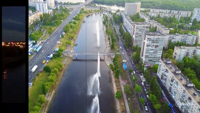 Фонтаны на Русановке. Световые фонтаны на Русановской набережной. смотреть онлайн