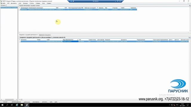 Формирование отчета СЗВ ТД в "Парус-Бюджет 8 " смотреть онлайн