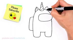 How to Draw AMONG US Unicorn 🦄