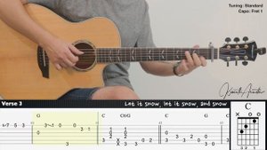 Let It Snow! - Dean Martin | Fingerstyle Guitar | TAB + Chords + Lyrics