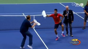 Новак Джокович танцует с фанатом, US Open/Novak Djokovic