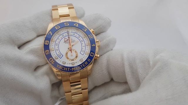 Сколько весят и стоят золотые часы Rolex Yacht-Master II 116688?