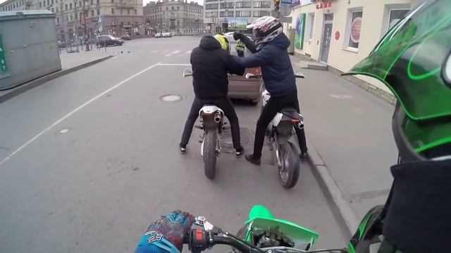 Прикольное открытие мото сезона 2014 на питбайках. смотреть онлайн