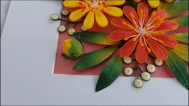 Quilling picture Sommerbouquet. Картина квиллинг Летний букет смотреть онлайн
