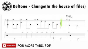 Deftones - Change(In the house of files) (🔴 Drum Notation | Tutorial) @chamisdrums Bass @ChamisBass
