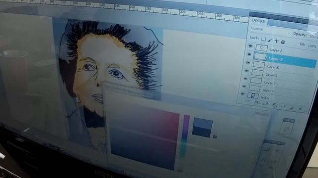 Рисунок по фотографии на графическом планшете huion 420 в Photoshop смотреть онлайн