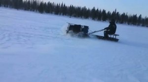Мотобуксировщик Пахус 700 Авант скорость по озеру
