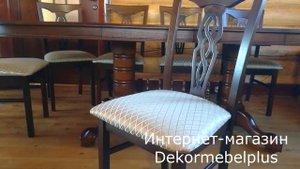 Кухонный стол и стулья-купить в Москве- темный орех-Dekormebelplus.ru