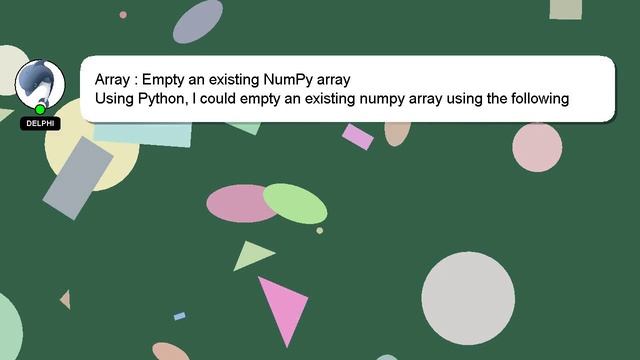 Array : Empty an existing NumPy array