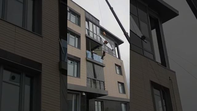 Монтаж балкона из теплого алюминия Шуко смотреть онлайн