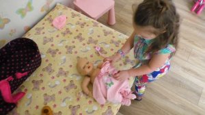 Baby Annabell Interactive Doll. Кукла Беби Аннабель. Стульчик для кормления "Полесье".