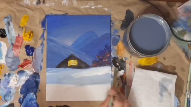 ДОМ В ГОРАХ🗻/Снег, ёлка,горы,забор ,дом❄/Новогодний вайб⛄