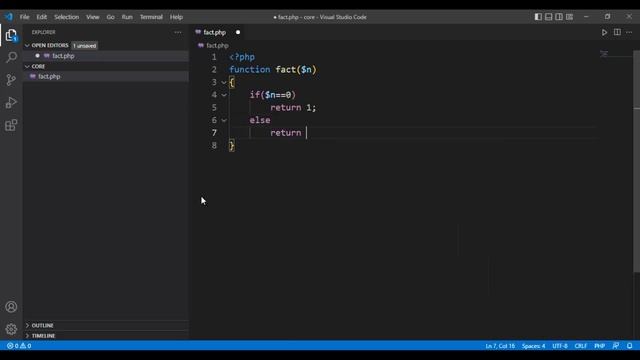HOW TO FIND FACTORIAL USING RECURSIVE FUNCTION IN PHP