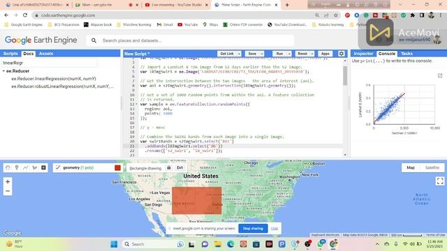Linear Regression in Google Earth Engine || Calculate the relationship between two variables