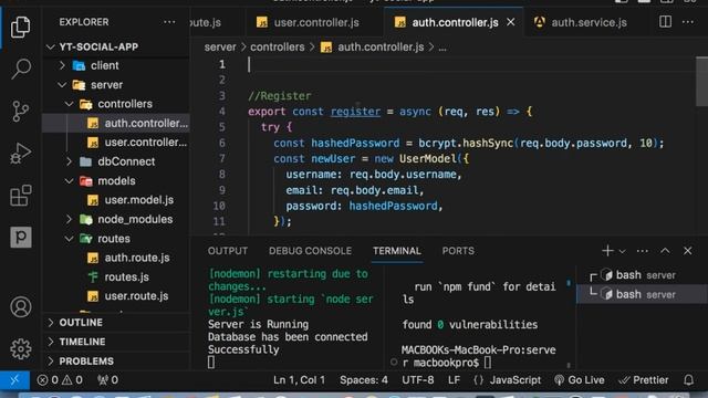Build a Fullstack MERN Social-Media App | #03 Scalable handling of Authentication for Beginners