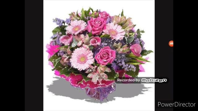 Музыкальная открытка с цветами