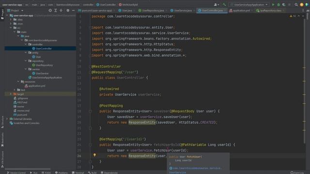 Part 4 | fetch user by Id API Implementation | How to develop REST API using Springboot смотреть онлайн