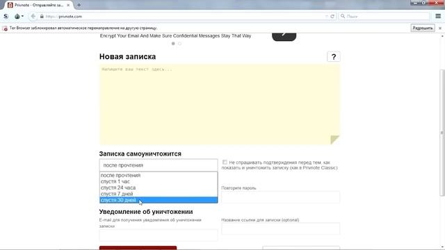 Защита информации. Privnote, onetimesecret и tmwsd. Средства криптографической защиты переписки