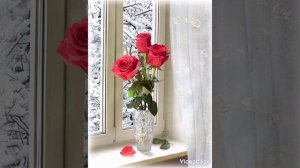 @ Strannik Красные розы в стеклянной вазе 💕💕💕🖐️🔥